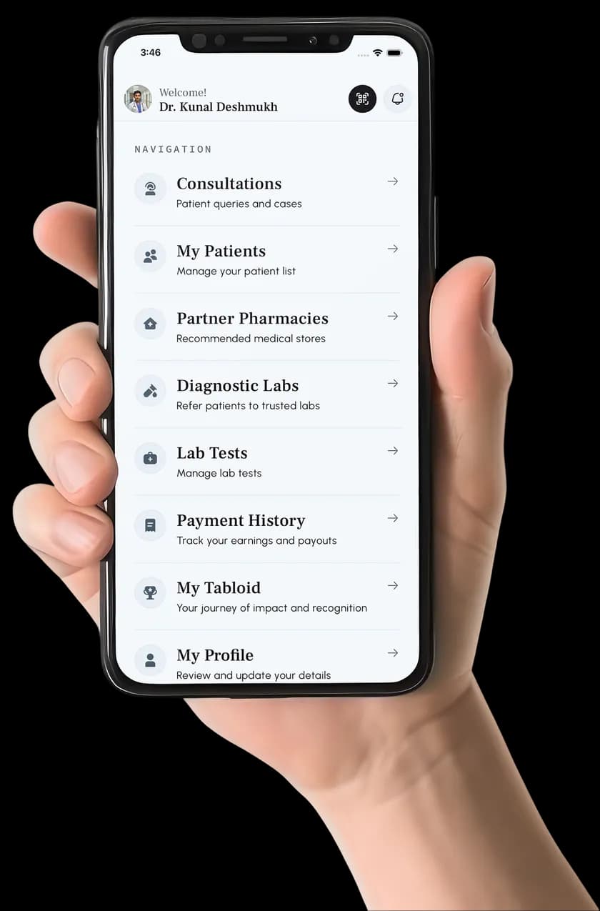 Second Aid doctor dashboard and appointment management interface