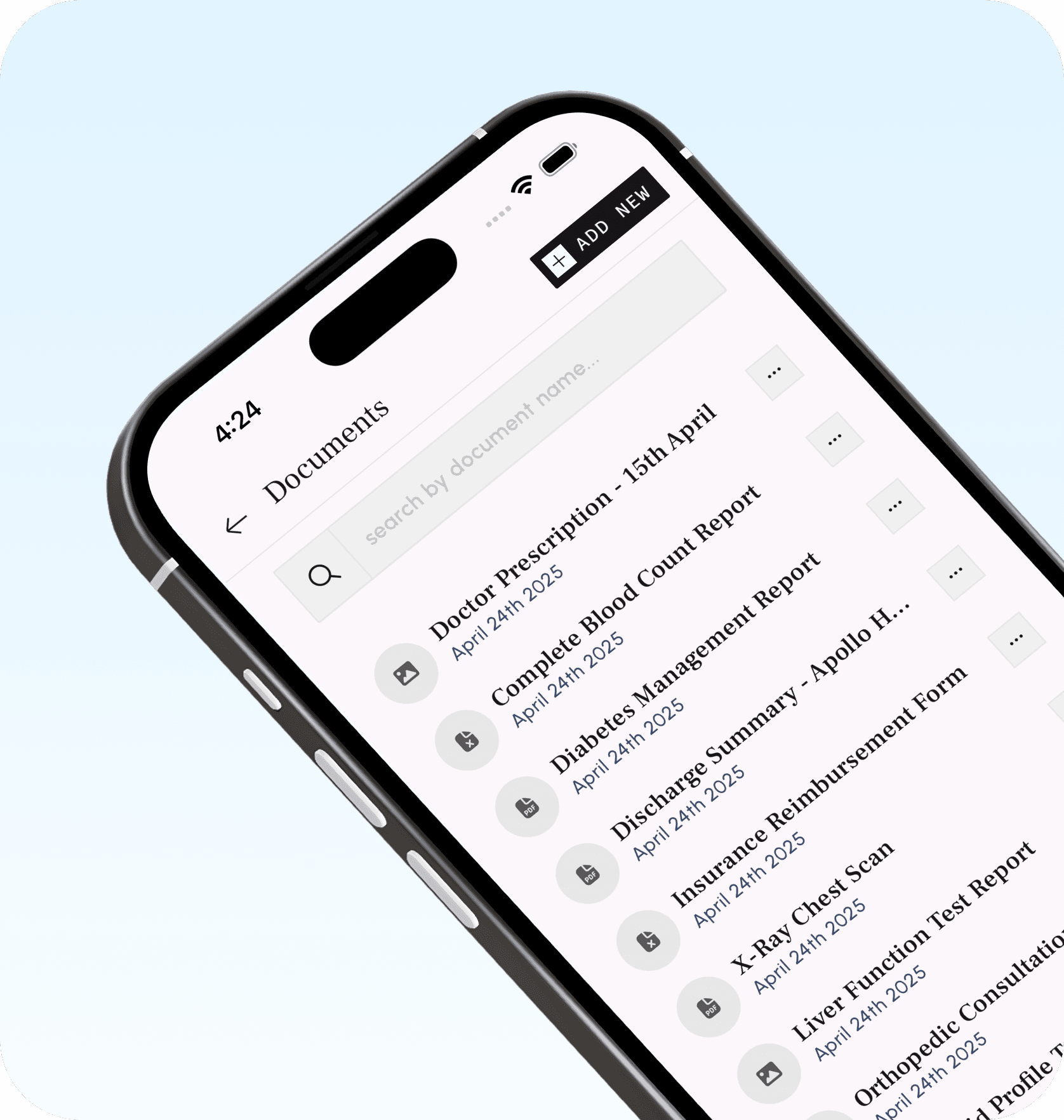 Modern care dashboard